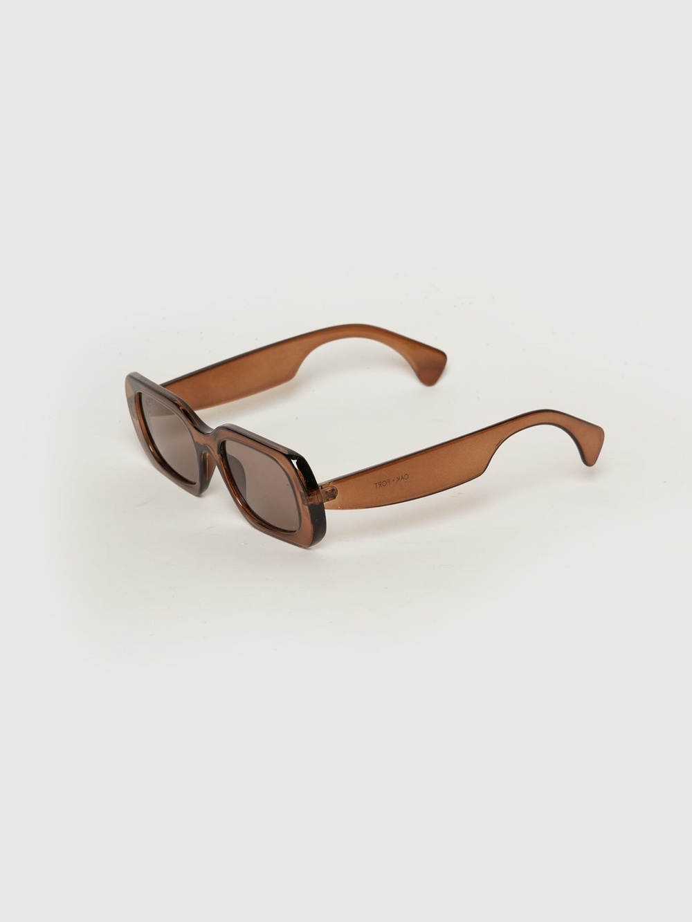Oak + Fort Brown Tortoise Rectangle Sunglasses Y2K Vintage Inspired Minimalist - Picture 3 of 9